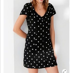 Urban Outfitters Lola Polka Dot Button Mini Dress